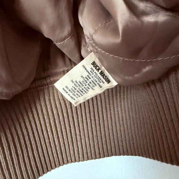 Buck Mason Men’s Oil Cloth Bomber Jacket Size Large Sergeant Air Force Navy - Picture 5 of 8